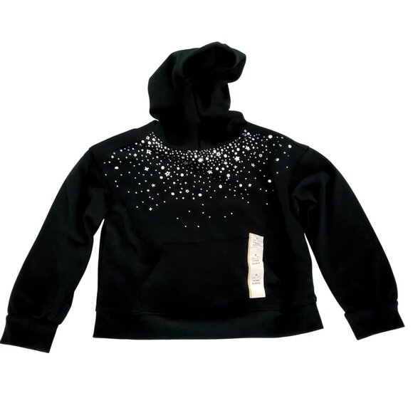 Cat & Jack Ribbed cuffs and hem Starry Night Hoodie Sweatshirt S (6/7) Black - Picture 3 of 5